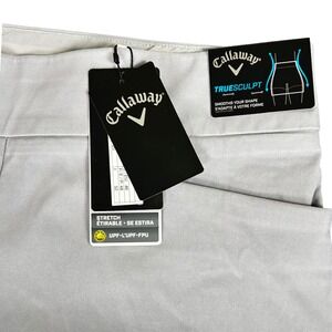 NWT Callaway TrueSculpt Golf Pants Gray Pull-On Stretch Women's Sz-16 Athleisure